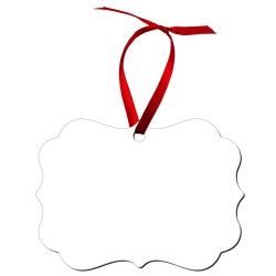 4870 Hardboard Benelux Shape Ornament with Red Ribbon 4870 Hardboard Benelux Shape Ornament with Red Ribbon