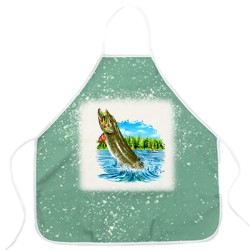 Blank Faux Bleach Linen Apron (Green Blank Faux Bleach Linen Apron (Green